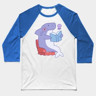 Shark Reading Baseball T-Shirt